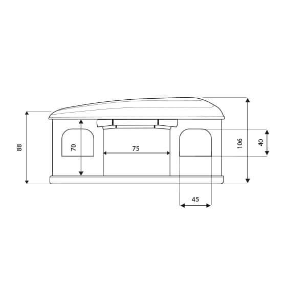 Airtop 360 Measures Details - Autohome Roof Top Tents