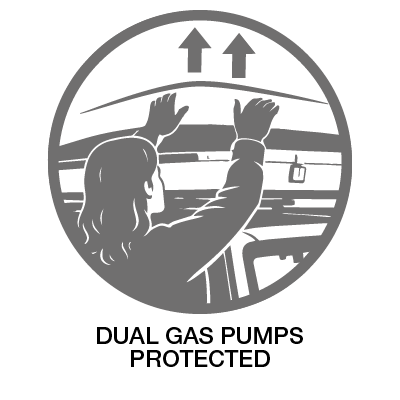 four gas pumps opening